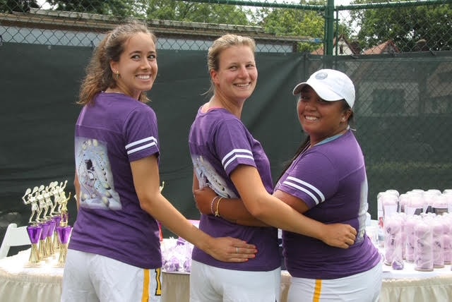 Team in purple jerseys at West Side Tennis Club
